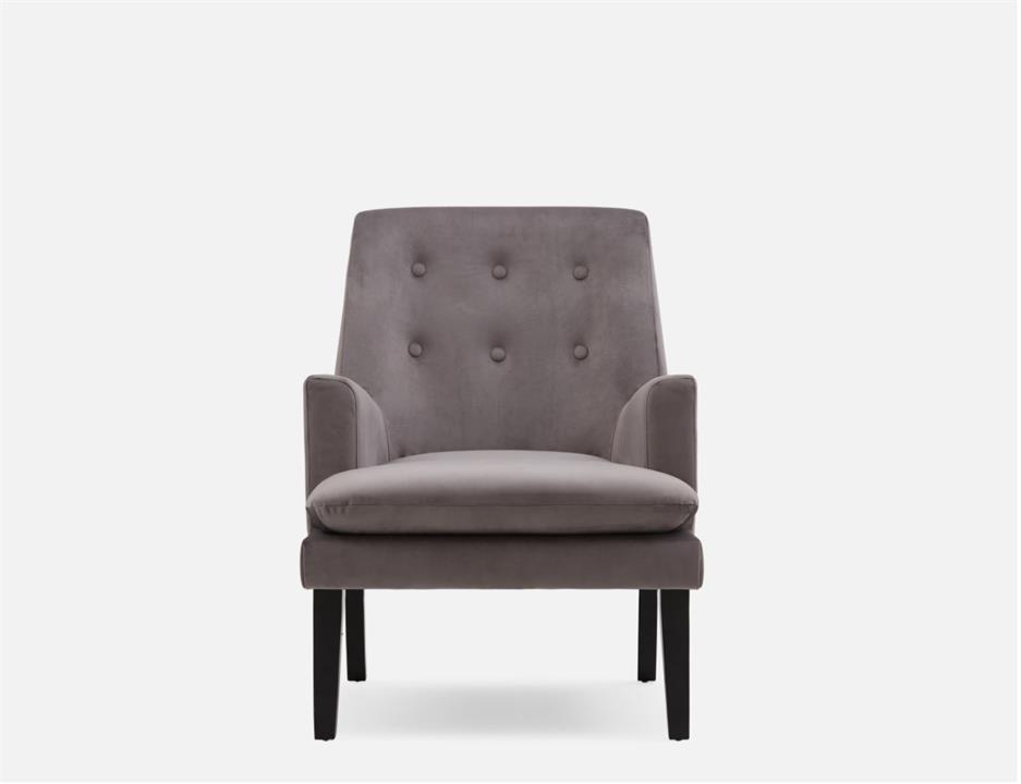 Masha Arm Chair in Grey Velvet
