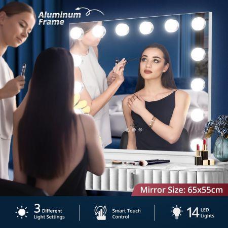 Maxkon 14 LED aluminium Makeup Mirror Hollywood Style Lighted Vanity Mirror