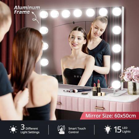 Maxkon 15 LED aluminium Hollywood Style Makeup Mirror Lighted Vanity Mirror