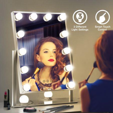 Maxkon Hollywood Style Makeup Mirror 12 LED Lights Vanity Mirror w/Touch Control