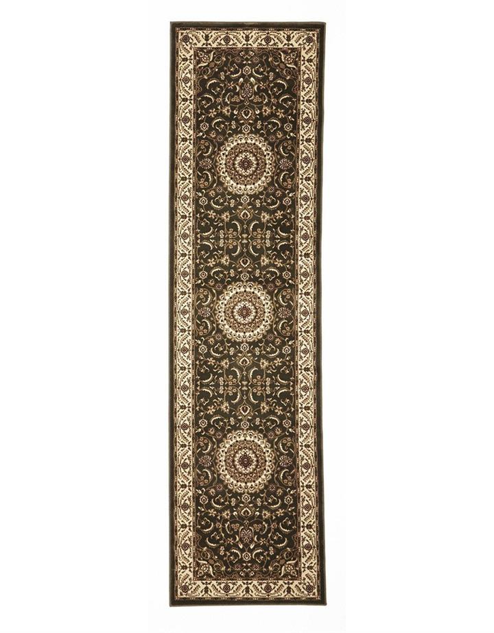 Medallion Runner Green with Ivory Border 300x80cm