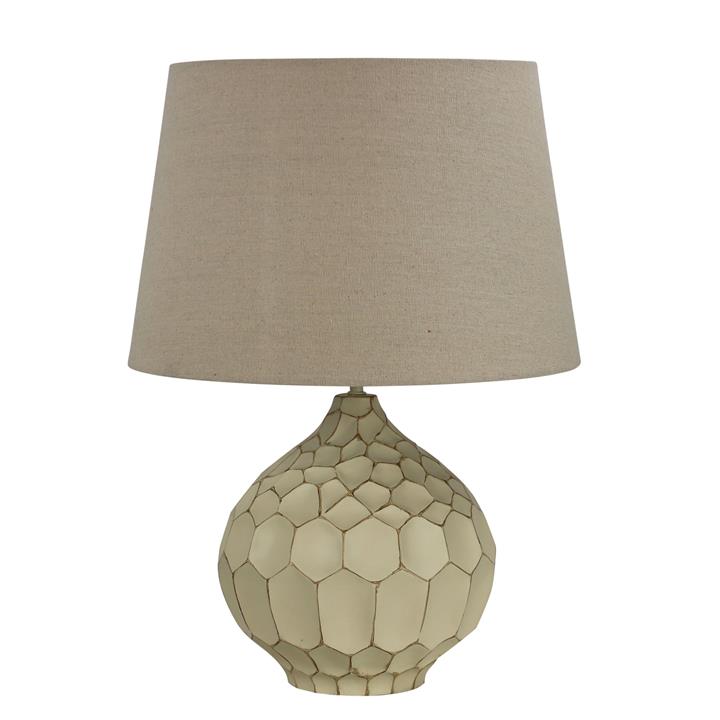 Medea Distressed White Complete Table Lamp
