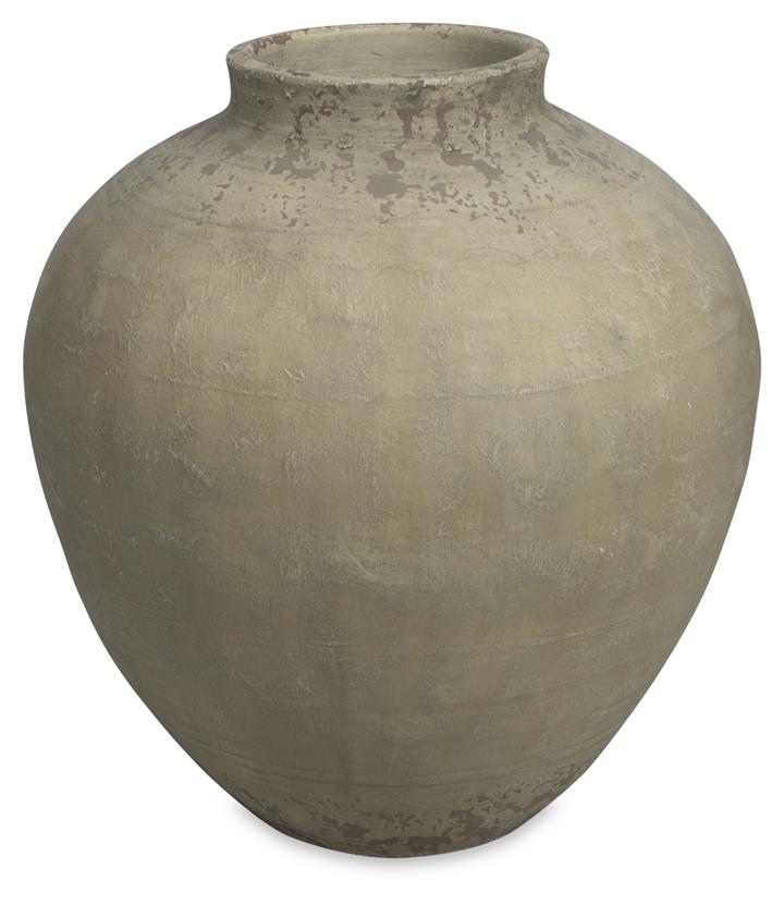 Medium Aegina Ceramic Pot, Natural Finish