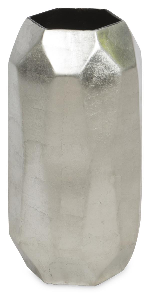 Medium Ceramic Metallic Lacquer Vase with Diamond Panel Design