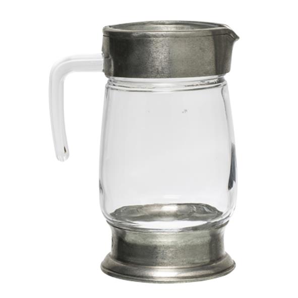 Medium Pewter and Glass Jug 22cmH
