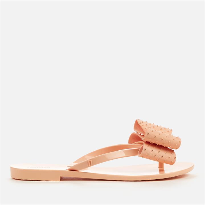 Melissa Women's Harmonic Dot Bow Flip Flops - Blush - UK 6