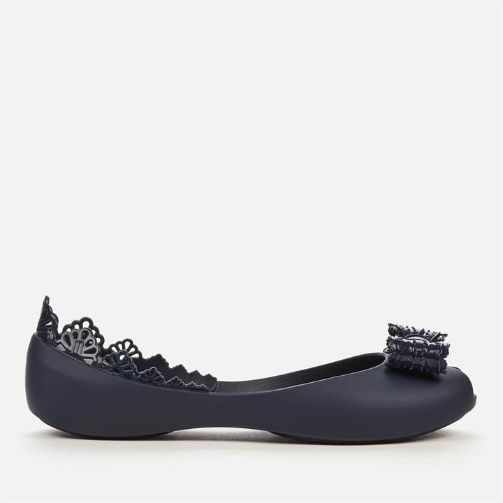 Melissa Women's Queen Frill Ballet Flats - Navy - UK 4