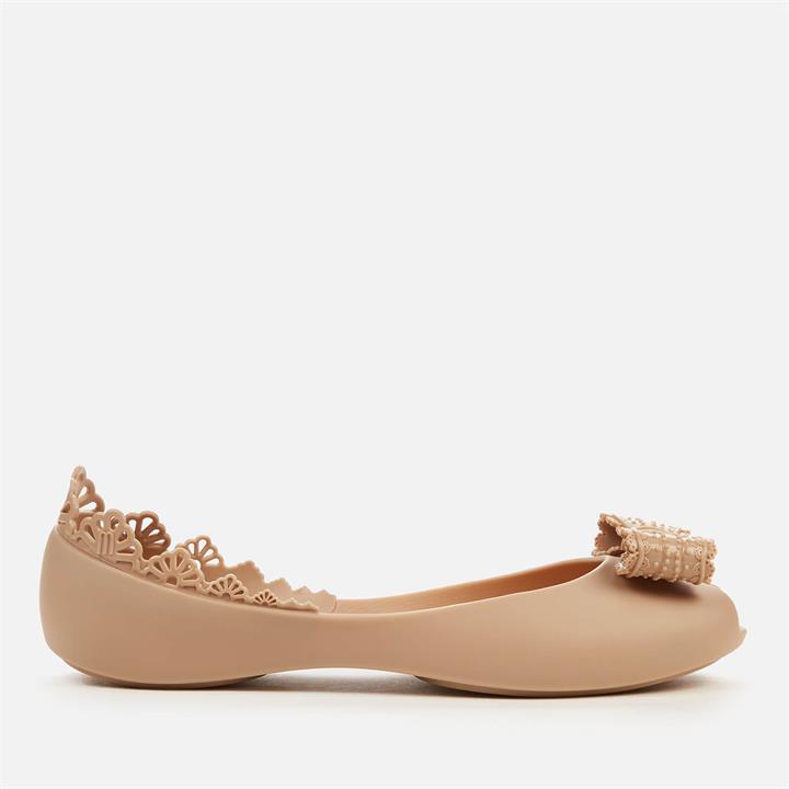 Melissa Women's Queen Frill Ballet Flats - Sand - UK 5