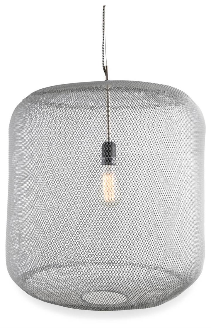 Mesh Iron and Brass Pendant Hanging Light Large with Copper Detail