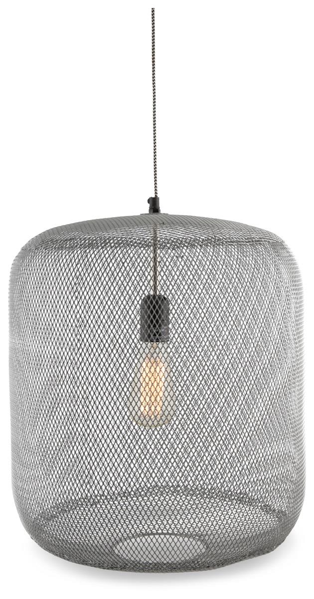 Mesh Iron and Brass Pendant Hanging Light Medium with Copper Detail