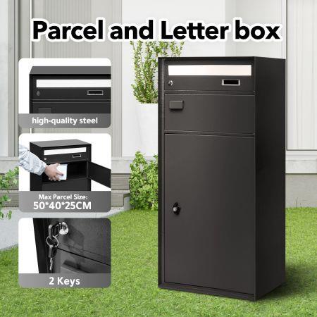 Metal Letter Box Mail Post Box Parcel Package Letterbox Lockable Mailbox