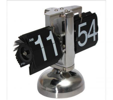 Metal Vintage Auto Flip Style Stand Clock