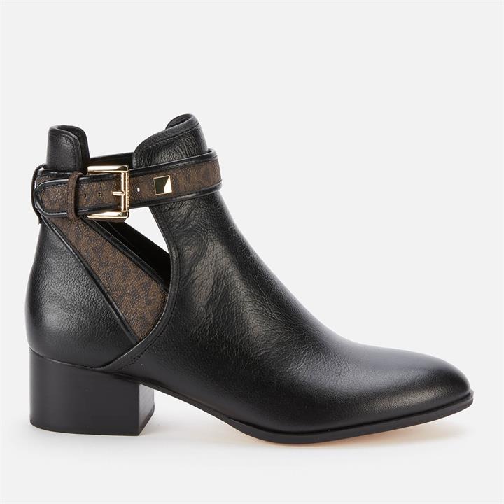 MICHAEL Michael Kors Women's Britton Leather Heeled Ankle Boots - Black/Brown - UK 7