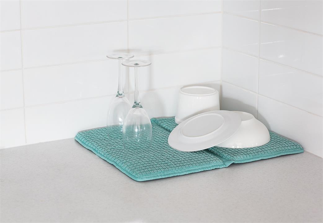 Microfibre Deluxe Dish Drying Mat Duck Egg