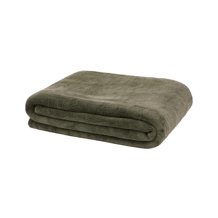 Microplush Throw Rug Olive