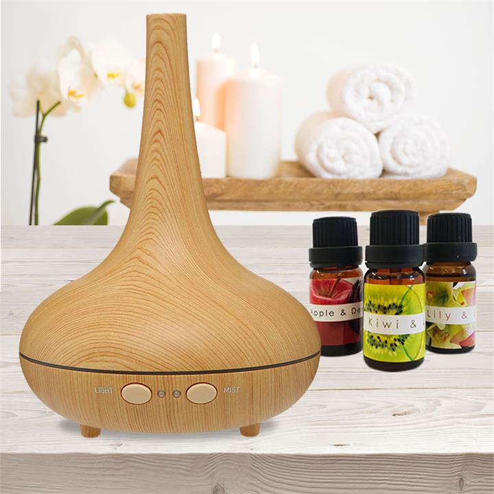Milano Decor Ultrasonic Aroma Diffuser - Light Wood Grain