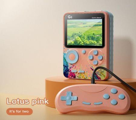 Mini G5 Handheld Game Console Can Store 500 Classic Games Video Game Consoles Portable Handheld Game Players Game Box (Pink)