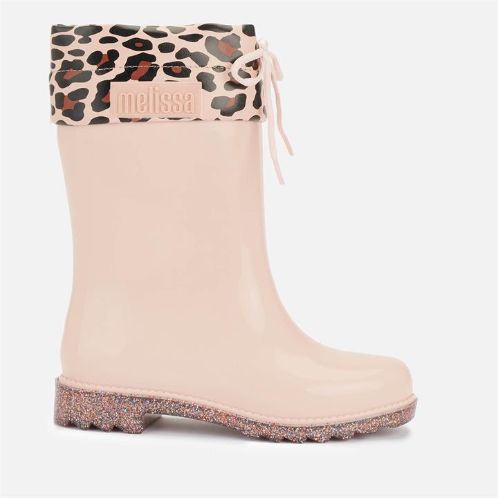 Mini Melissa Kids' Rain Boots Print - Blush Glitter - UK 1 Kids