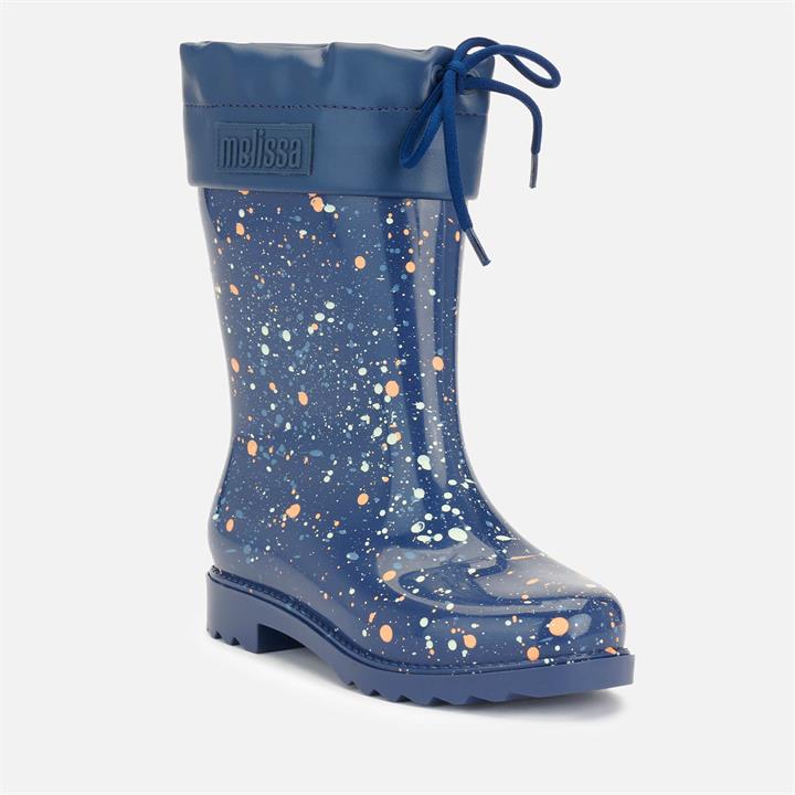 Mini Melissa Kids' Rain Boots Print - Navy Fleck - UK 2 Kids