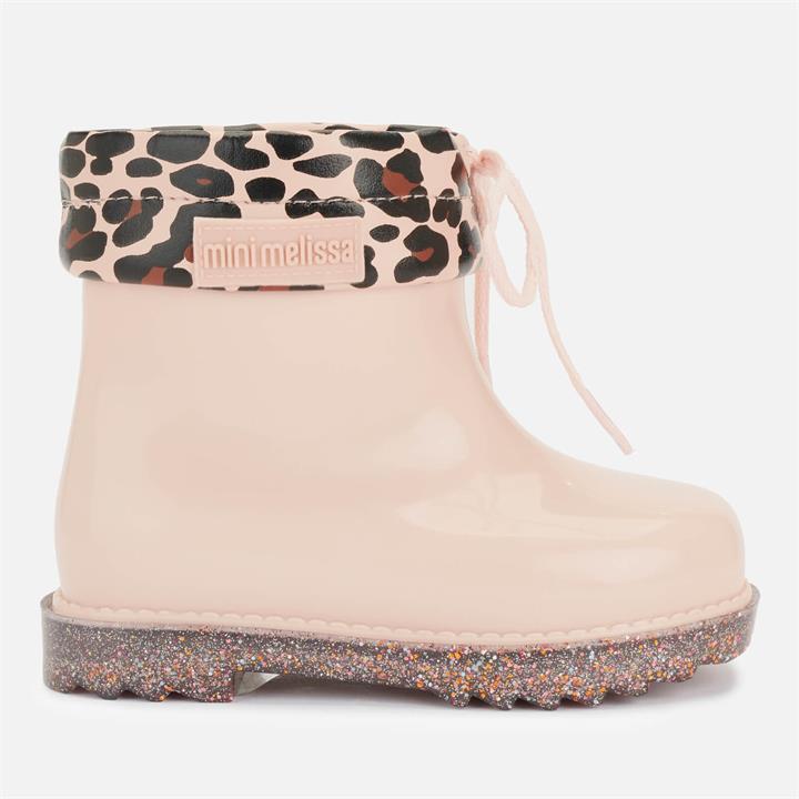 Mini Melissa Toddler's Mini Rain Boots Print - Blush Glitter - UK 4 Baby