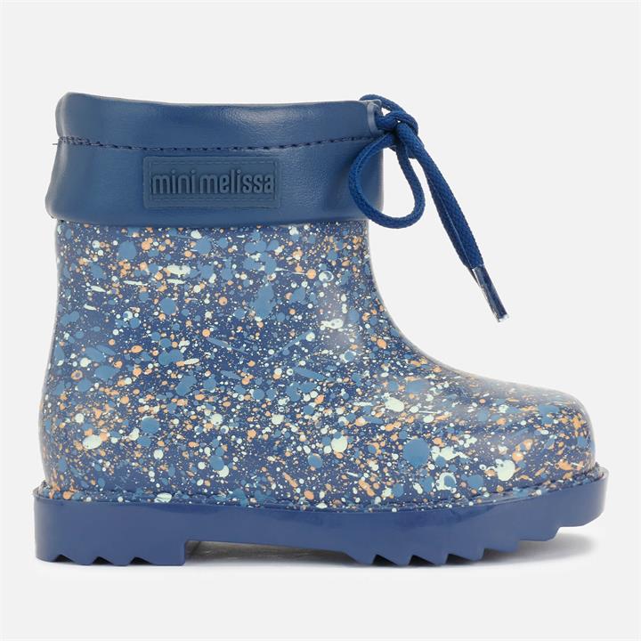 Mini Melissa Toddler's Mini Rain Boots Print - Navy Fleck - UK 4 Baby