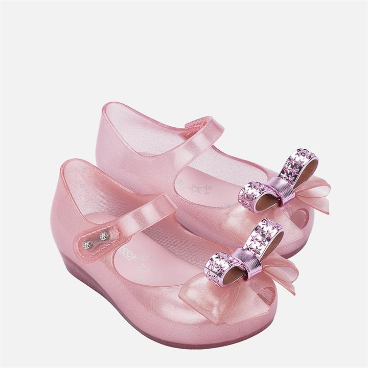 Mini Melissa Toddlers' Mini Ultragirl Stars Ballet Flats - Pink Dust Bow - UK 5 Toddler