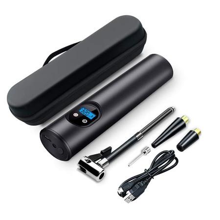 Mini Tire Inflator Rechargeable with LED Lights, Portable Air Compressor with Digital LCD Display, Wireless Air Compressor Tire Inflator for Car Motorcycle Bicycle Bike (black)