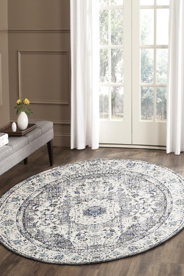 Mist White Transitional Rug 200x200cm