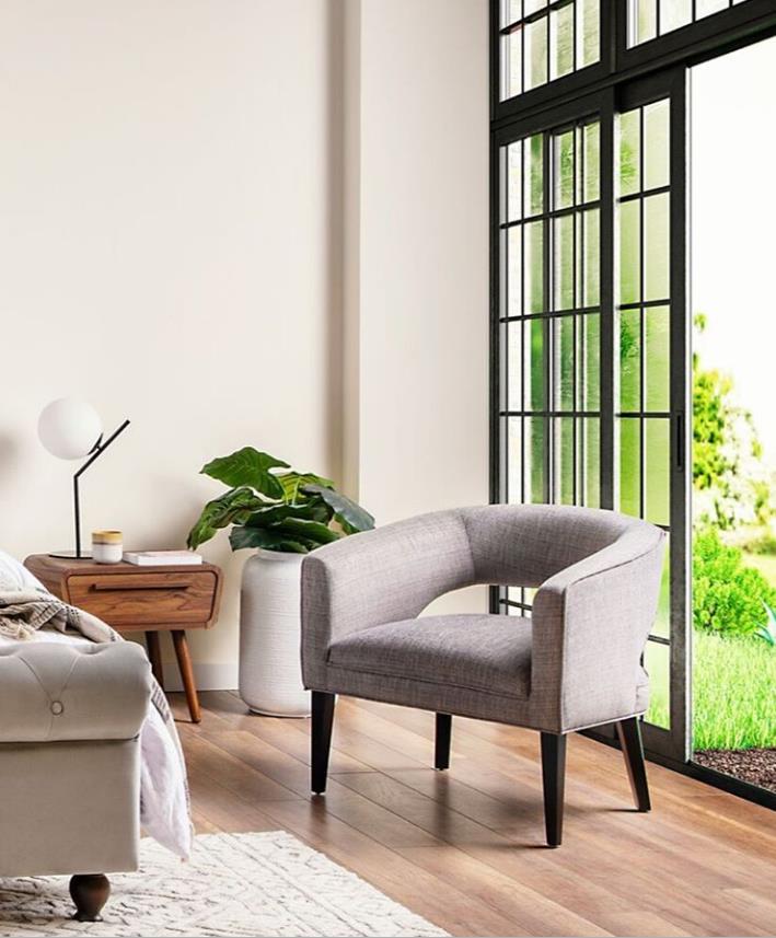 Moana Arm Chair in Grey Fabric