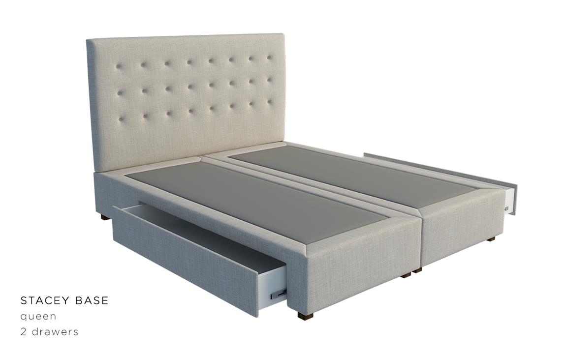 Mondo custom upholstered bed frame with choice of storage base