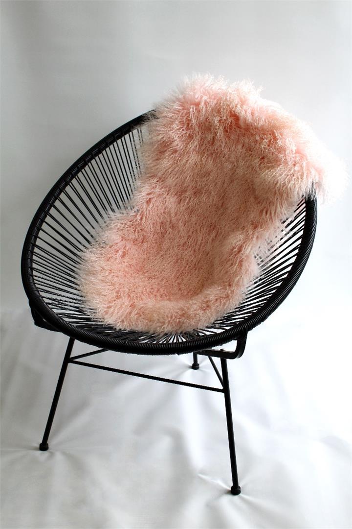 Mongolian Plush Wool Rug - Blush