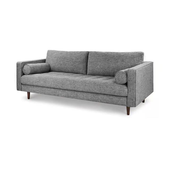 Montana 3 Seater Sofa in Grey fabric with solid Timber legs