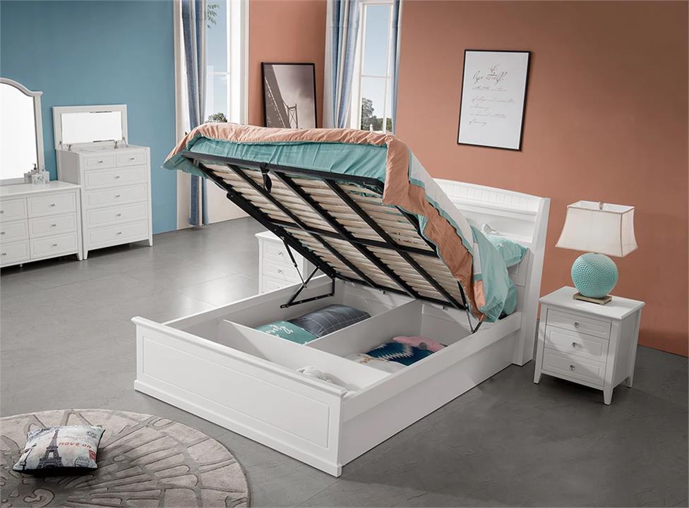 Monzart storage timber bed frame