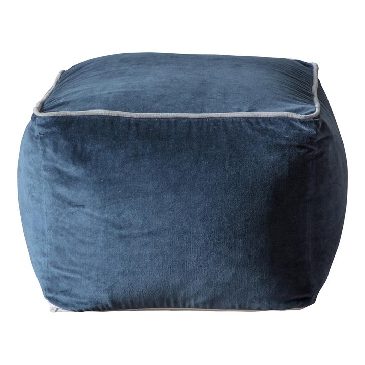 Morse Velvet Pouffe Navy
