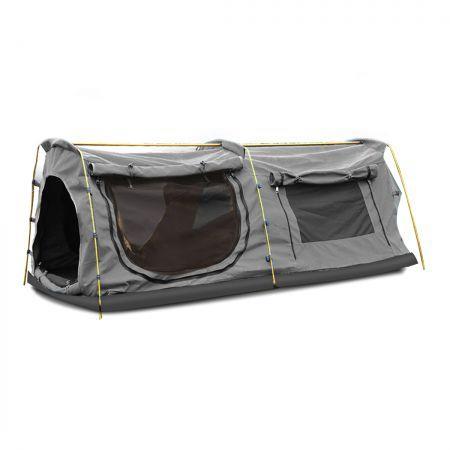 Mountview Double King Swag Camping Swags Canvas Dome Tent Hiking Mattress Grey