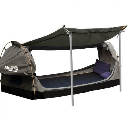 Mountview Double Swag Camping Swags Canvas Dome Tent Free Standing Grey