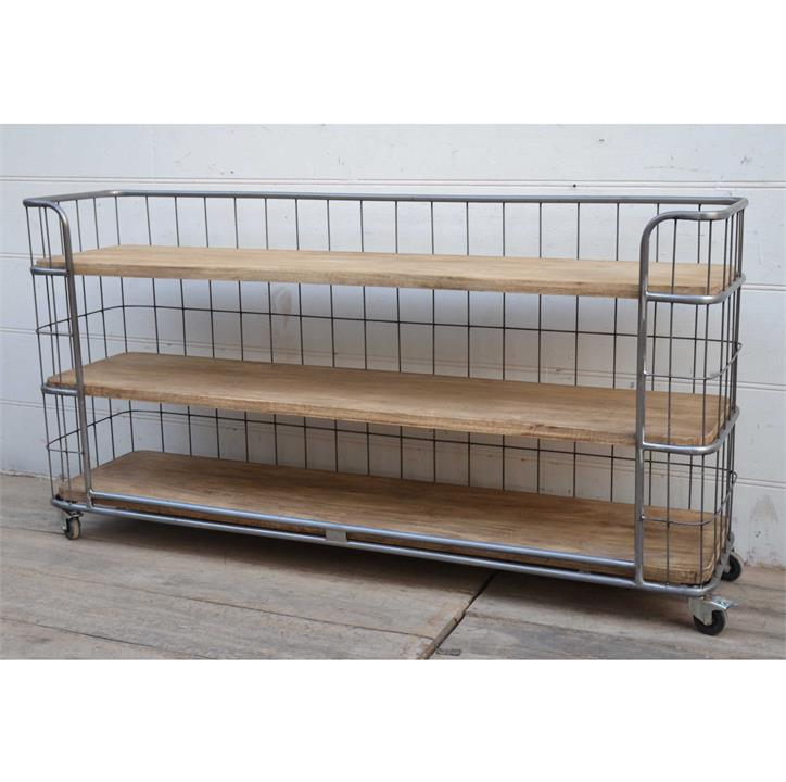 Movable Industrial Bookshelf (Wide & Low)