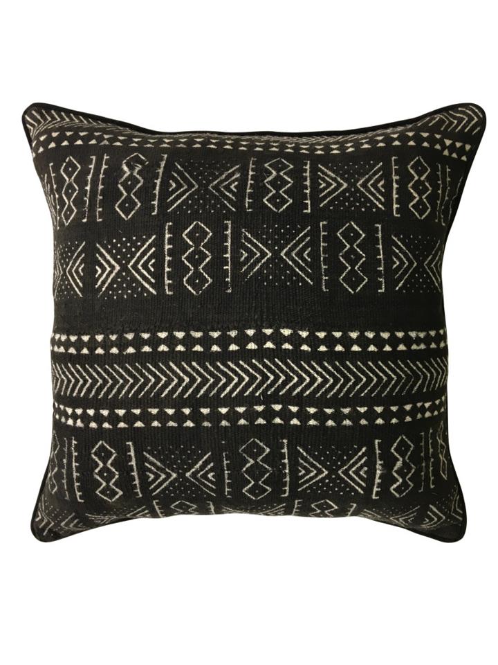 Mudcloth Cushion Black Medium