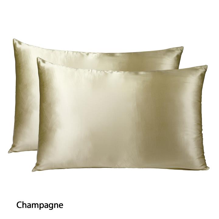 MULBERRY SILK PILLOW CASE TWIN PACK - SIZE: 51X76CM - CHAMPAGNE