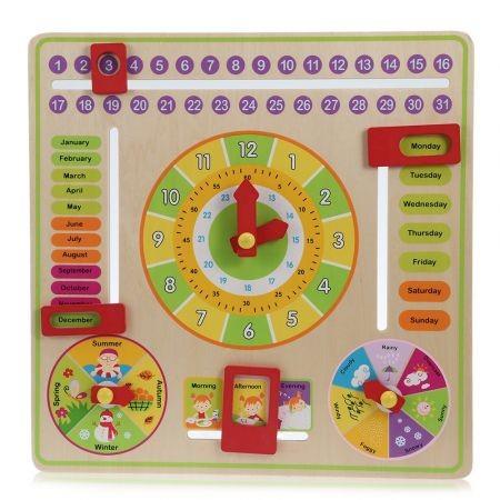 Multifunctional Clock Calendar Board Cognitive Training Toy