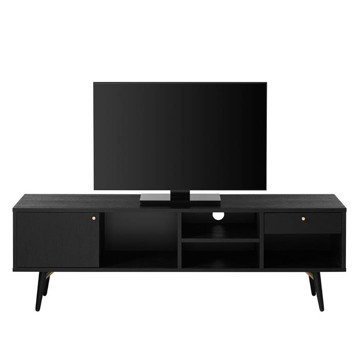 Munich Full Oak Melamine Wood TV Unit with Metal Legs