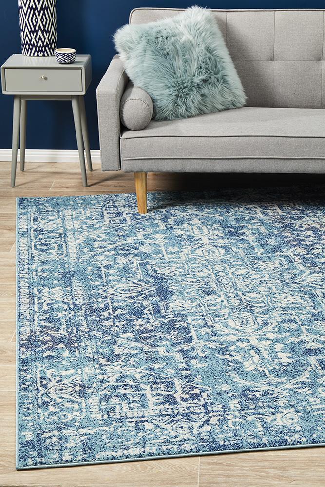 Muse Blue Transitional Rug 290x200cm