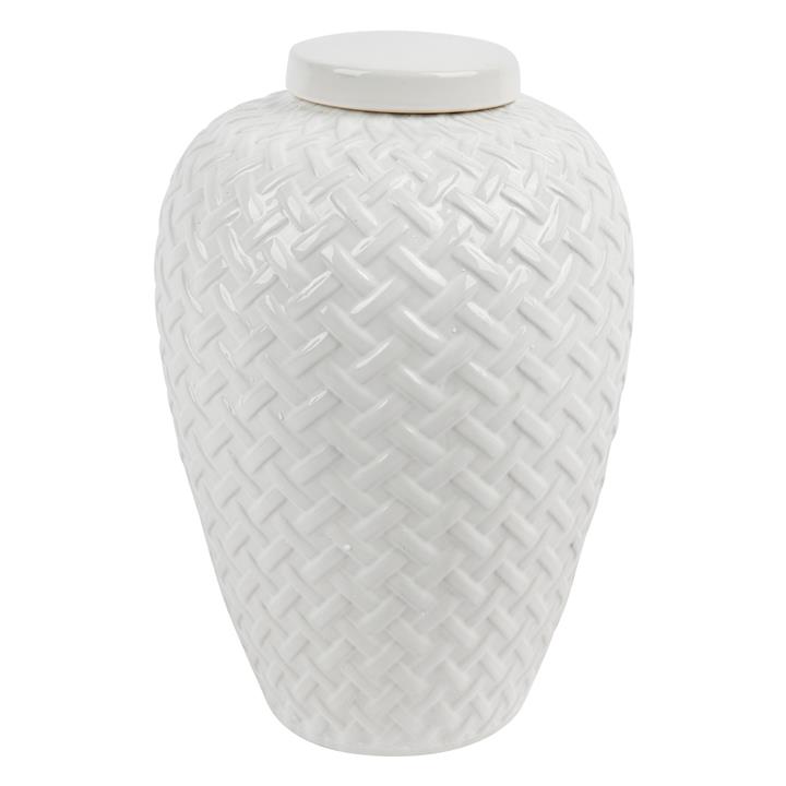 Mya Temple Jar - Small White