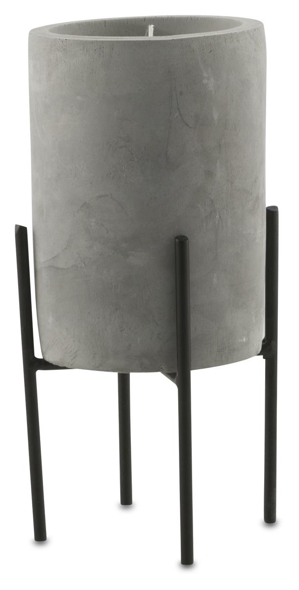 Nanjin Large Cement Candle Pot with Wax On Metal Stand