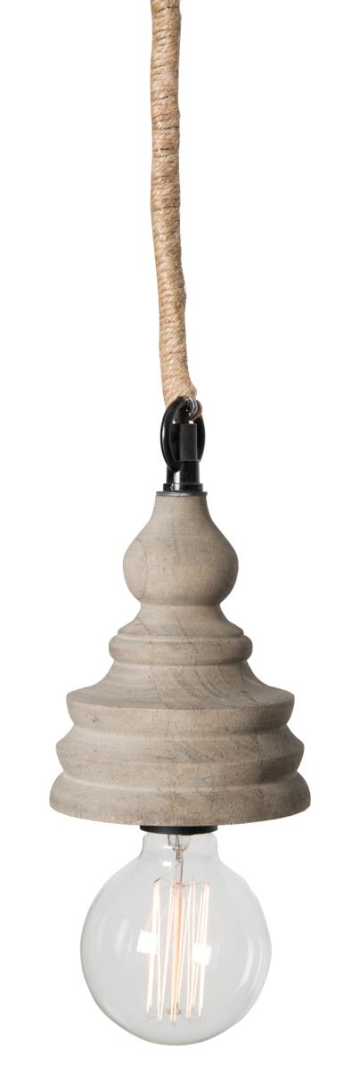 Natural Wood and Hemp Rope Lighting Feature