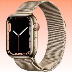 New Apple Watch Series 7 Stainless Steel GPS+Cellular MKJ03 41mm Gold (FREE INSURANCE + 1 YEAR AUSTRALIAN WARRANTY)