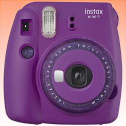 New FUJIFILM INSTAX Mini 9 Instant Film Camera Clear Purple (1 Year Warranty)