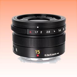 New Panasonic Leica DG Summilux 15mm/F1.7 ASPH Black Lens (1 Year Warranty)