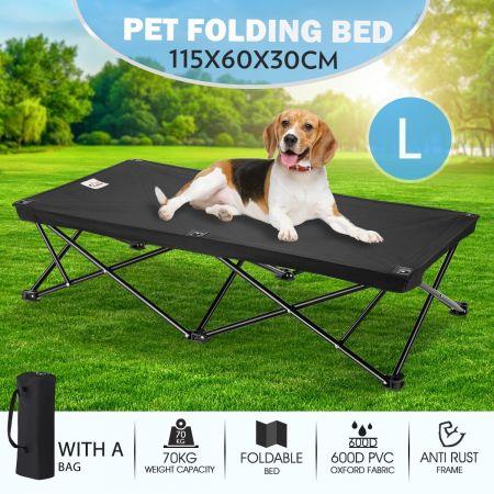 New Pet Trampoline Bed Dog Puppy Cat Hammock Sleeping Camping Cot Canvas Cover L