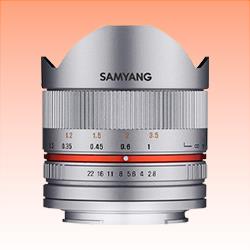 New Samyang 8mm f/2.8 Fish-eye CS II Silver Lens for Fuji X (1 Year Warranty)